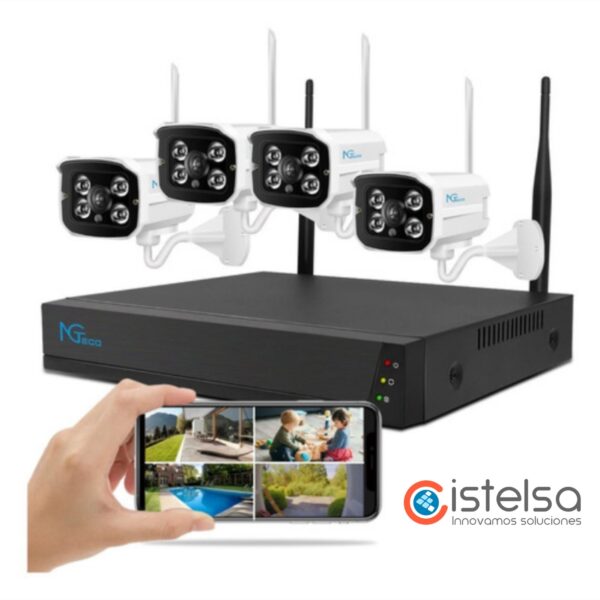 Kit de seguridad NG-V400 Kit NVR Wi-Fi de 4 Canales